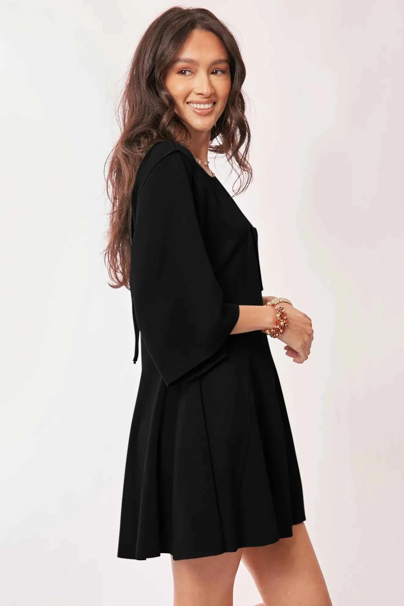 Davi & Dani Solid Draped Sleeve Ties Back Skort Romper.