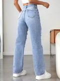 Distressed High Waisted Jeans.