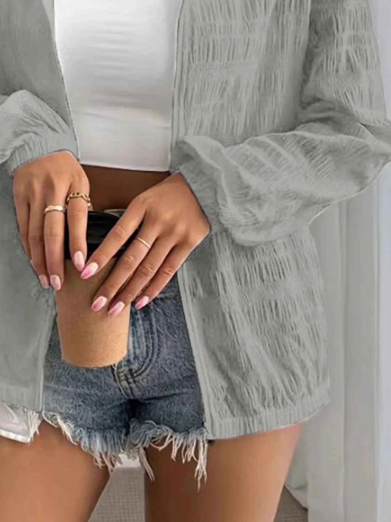 Zip Up Long Sleeve Hooded Jacket.