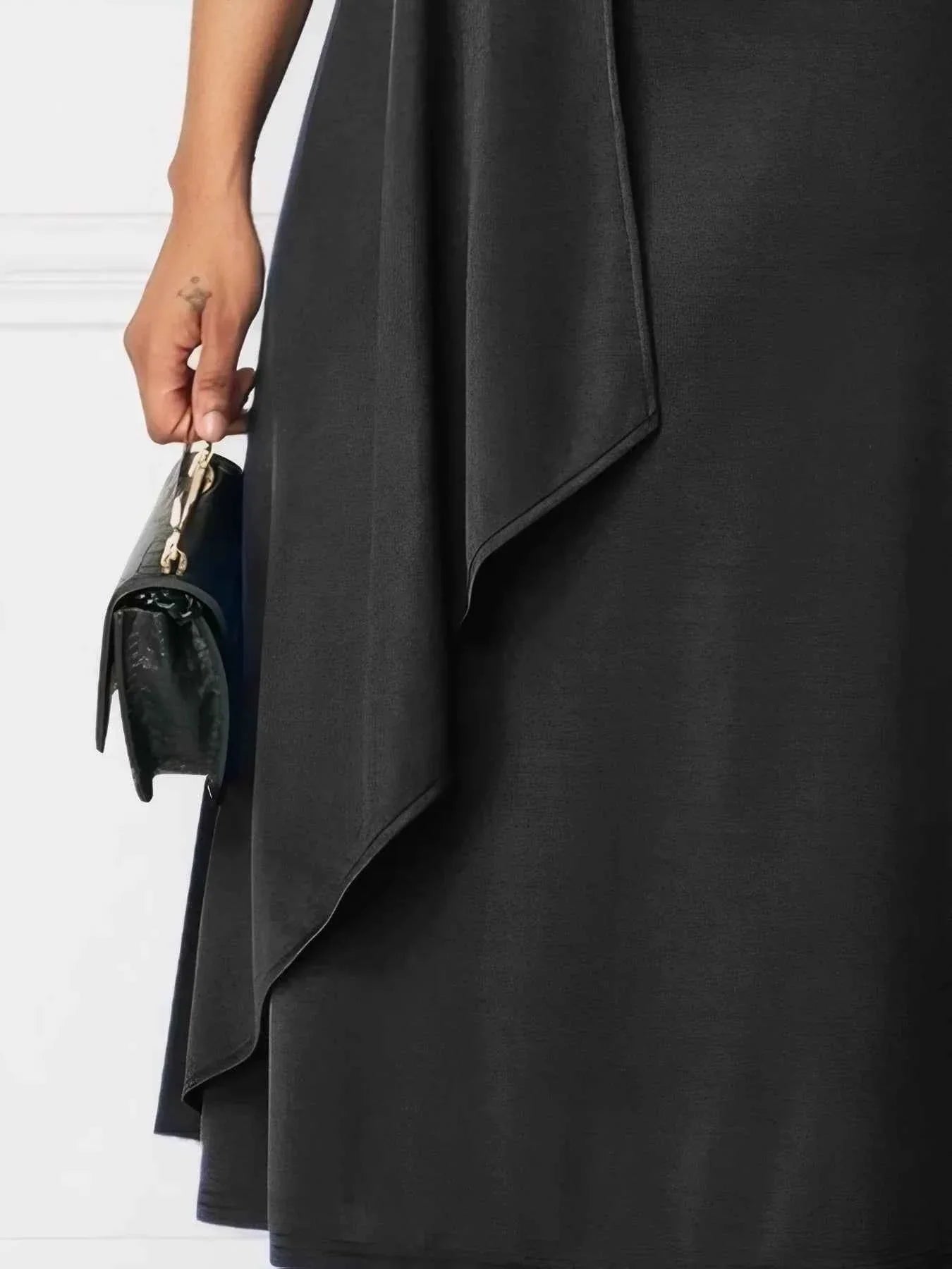 Women's Short Sleeve Midi Wrap Dress with Belt.