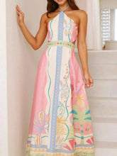 Halter Neck Printed Maxi Dress.
