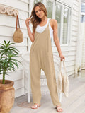 V-Neck Spaghetti Strap Pocketed Jumpsuit.