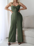 Devine Tie Back Backless Crisscross Jumpsuit.