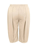 Plus Size Wide Leg Pleated Cropped Pants.