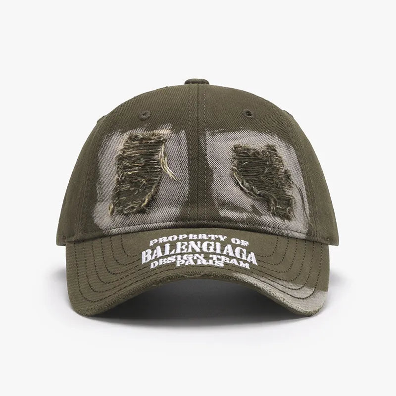 Distressed Cotton Baseball Cap.