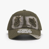 Distressed Cotton Baseball Cap.