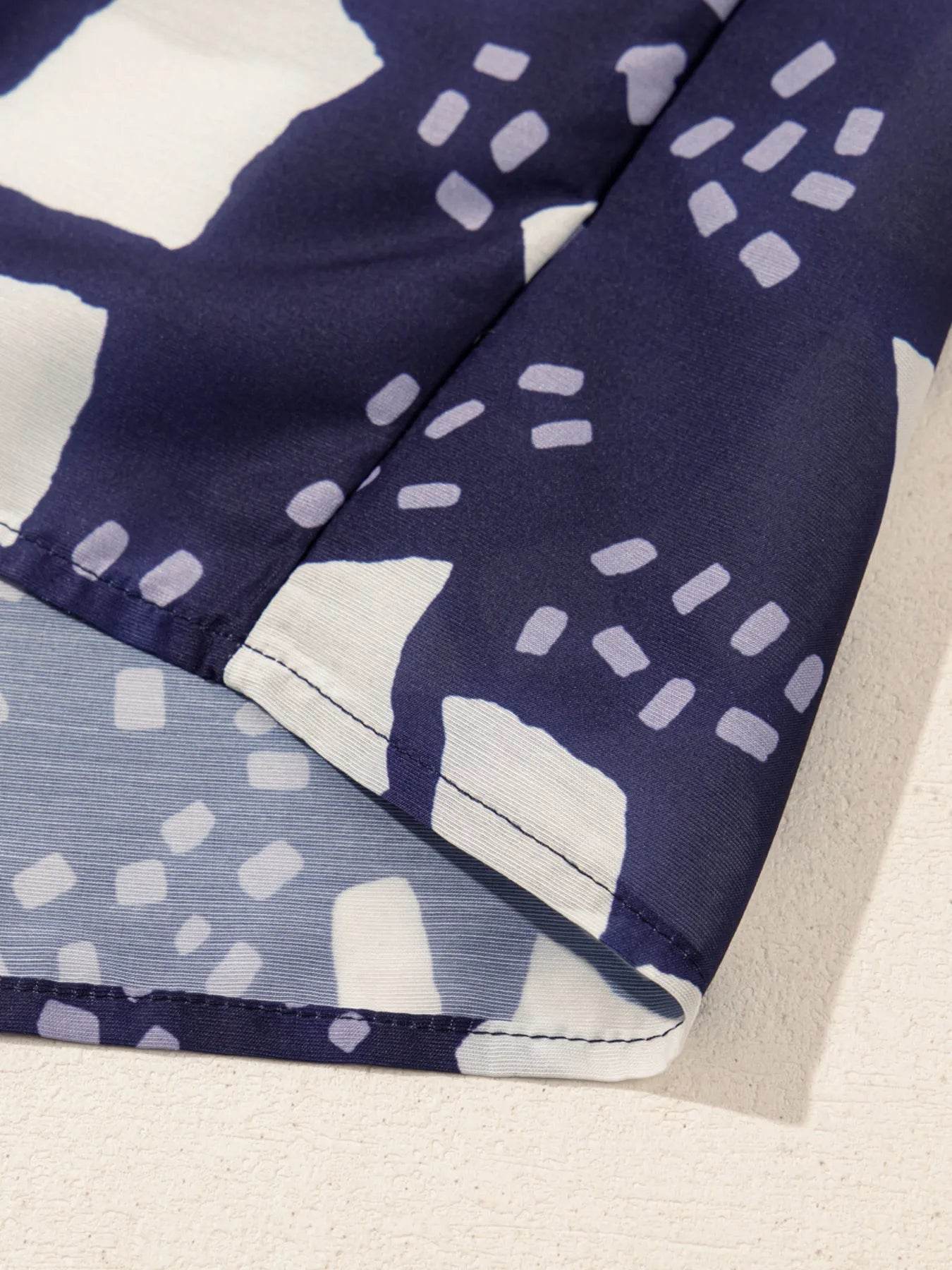 Abstract Puff Sleeve Blouse with Frilled Details - EBYNN