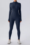 Half Zip Mock Neck Active Jumpsuit.