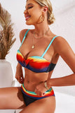 Printed Ruched Bikini Set.