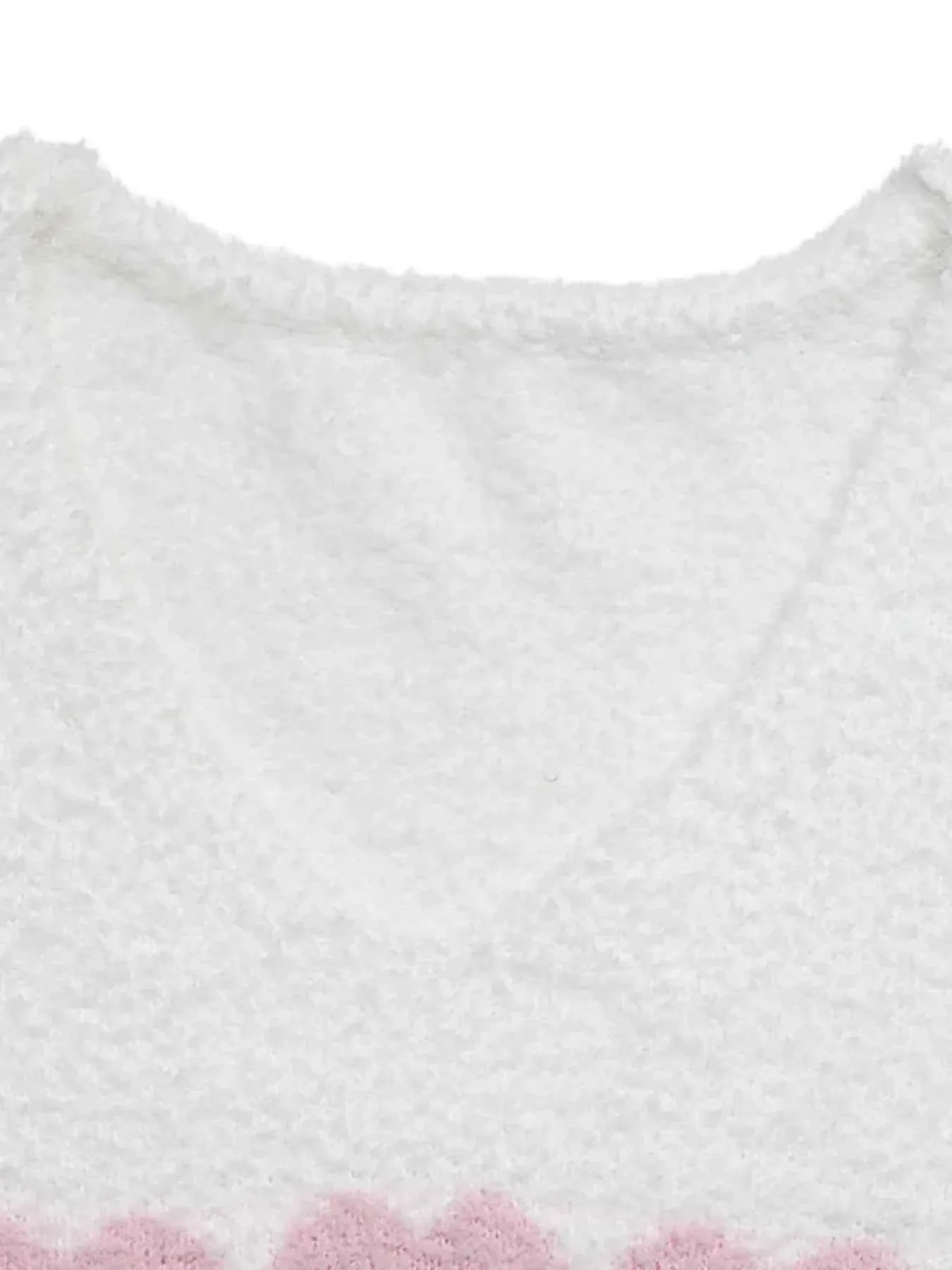 Heart Pattern V-Neck Sweater.