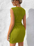 Sleeveless Ribbed Bodycon Dress.