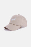 Zenana Washed Embroidered City Baseball Cap.
