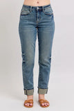 Judy Blue Plus Size Mid Rise Vintage Wash Boyfriend Jeans.