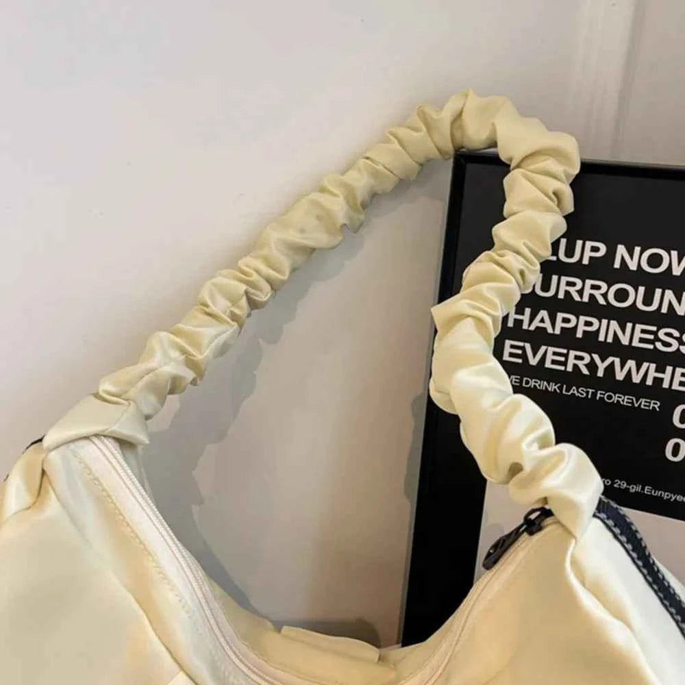 Ruched Large Canvas Tote Bag.