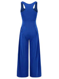 Square Neck Wide Strap Jumpsuit.