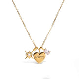 18K Gold-Plated Zircon Heart Pendant Necklace.