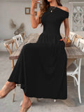 Single Shoulder Dress with Pockets.