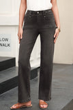High-Waisted Wide-Leg Vintage Wash Jeans.