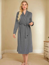 Tied Lounge Nightgown with Pockets.