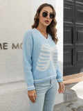 V-Neck Dropped Shoulder Sweater.
