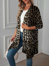 Leopard Print Oversized Long Open Front Cardigan.