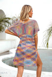 Colorful Angel Wings Mesh Beach Cover-Up Perfect for Stylish Summer Outings by Trendsi