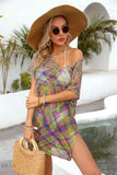 Colorful Angel Wings Mesh Beach Cover-Up with Oversized Hat and Sunglasses for Summer Outings