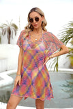 Colorful Angel Wings Mesh Beach Cover-Up with a V-Neck Style for Summer Vibes
