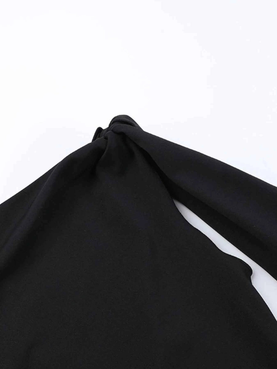 Asymmetrical Tied Sleeveless Maxi Dress.