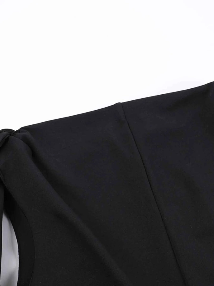 Asymmetrical Tied Sleeveless Maxi Dress.