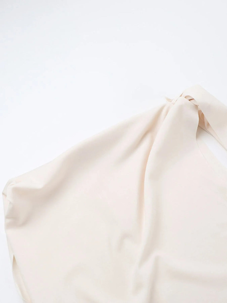 Asymmetrical Tied Sleeveless Maxi Dress.