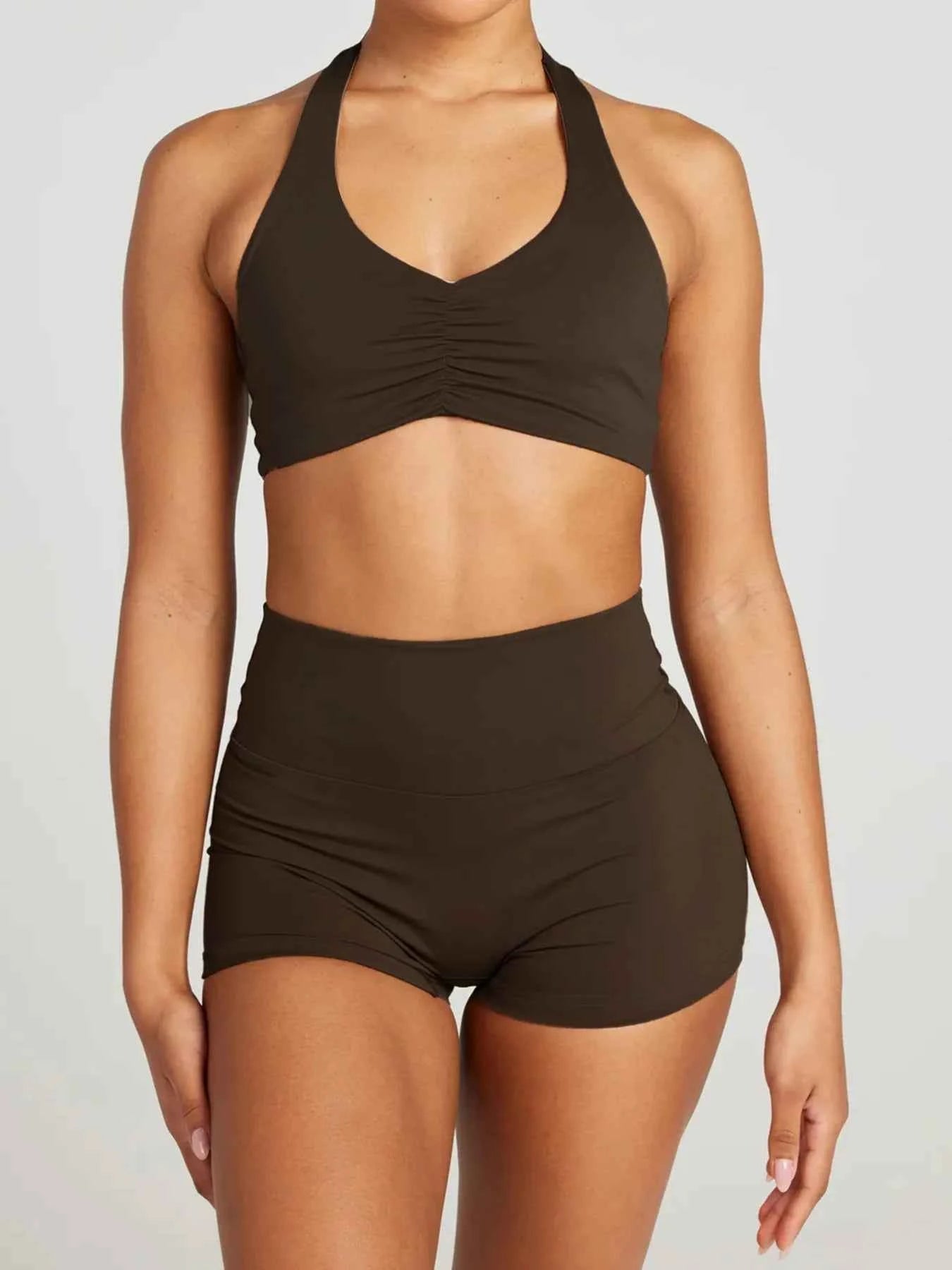 Halter Neck Cami and Shorts Active Set.