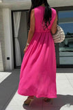 Surplice Sleeveless Maxi Dress with Slit.