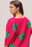 BiBi Pearl Beads Flowers Sweater Top.