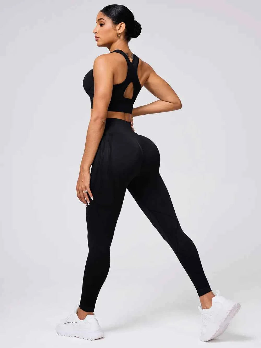 Round Neck Wide Strap Tank and Leggings Active Set.