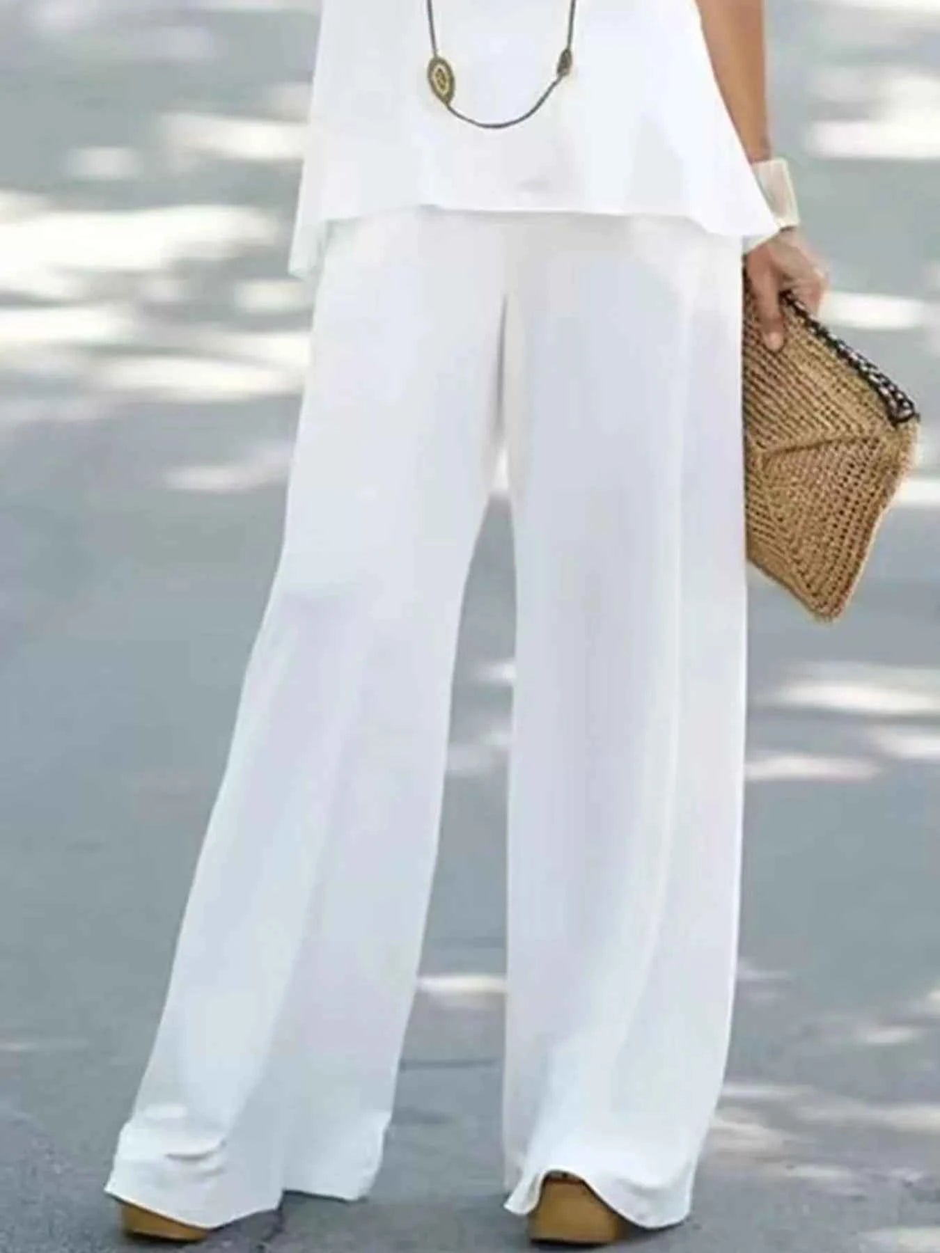 Halter Top and Wide Leg Pants Matching Set.