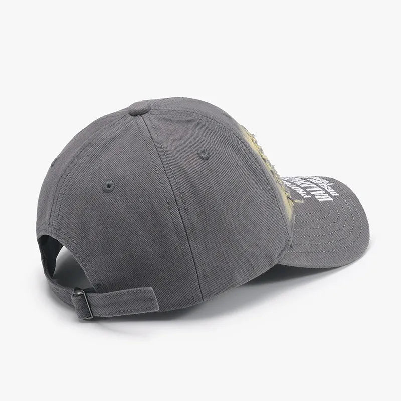 Distressed Cotton Baseball Cap.