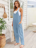 V-Neck Spaghetti Strap Pocketed Jumpsuit.