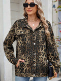 Leopard Print Oversized Denim Jacket.