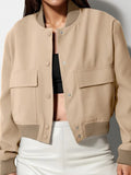 Plus Size Cropped Snap Down Jacket.