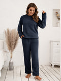 Ivy Lane Teddy Long Sleeve Top and Pants Lounge Set.