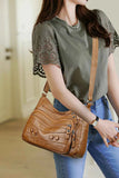 PU Leather Adjustable Strap Shoulder Bag.