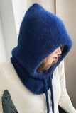 Solid Color Thermal Knit Drawstring Hat.