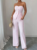 Sweetheart Neck Tube Top and Pants Set.