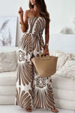 Printed Smocked Tube Wide Leg Jumpsuit.