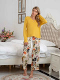 Round Neck Top & Printed Pants Lounge Set.