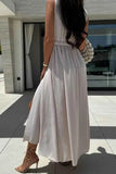 Surplice Sleeveless Maxi Dress with Slit.