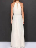 Pleated Sleeveless Maxi Tank Dress.