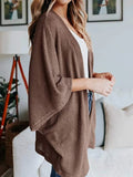 Plus Size Open Front Waffle Knit Cardigan.