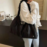 Ruched Large Canvas Tote Bag.